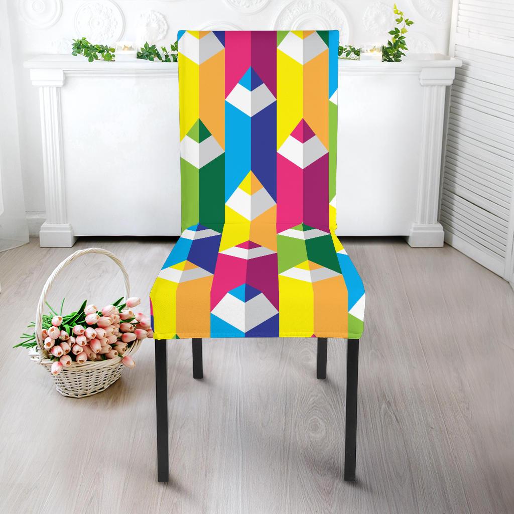 Colorful Pencil Pattern Print Chair Cover-grizzshop