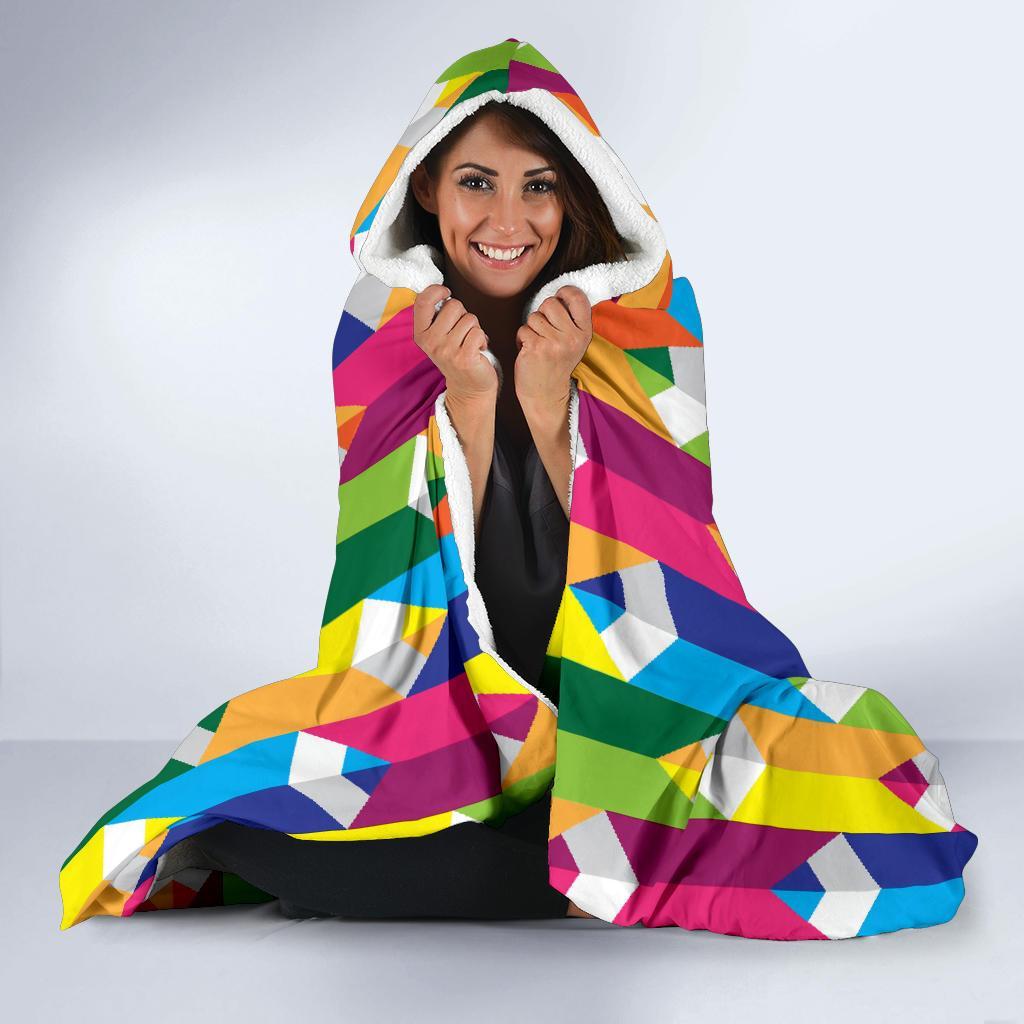 Colorful Pencil Pattern Print Hooded Blanket-grizzshop