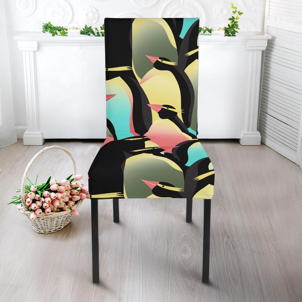 Colorful Penguin Pattern Print Chair Cover-grizzshop