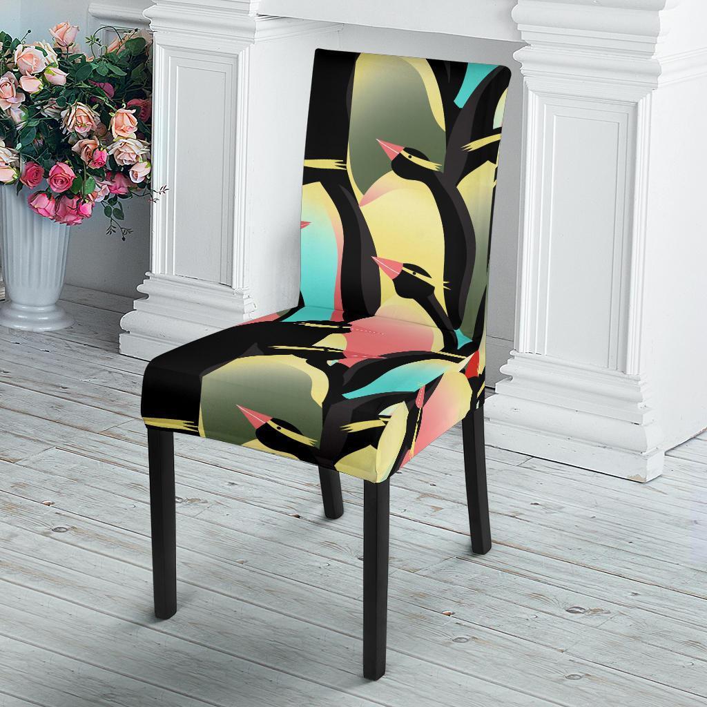 Colorful Penguin Pattern Print Chair Cover-grizzshop