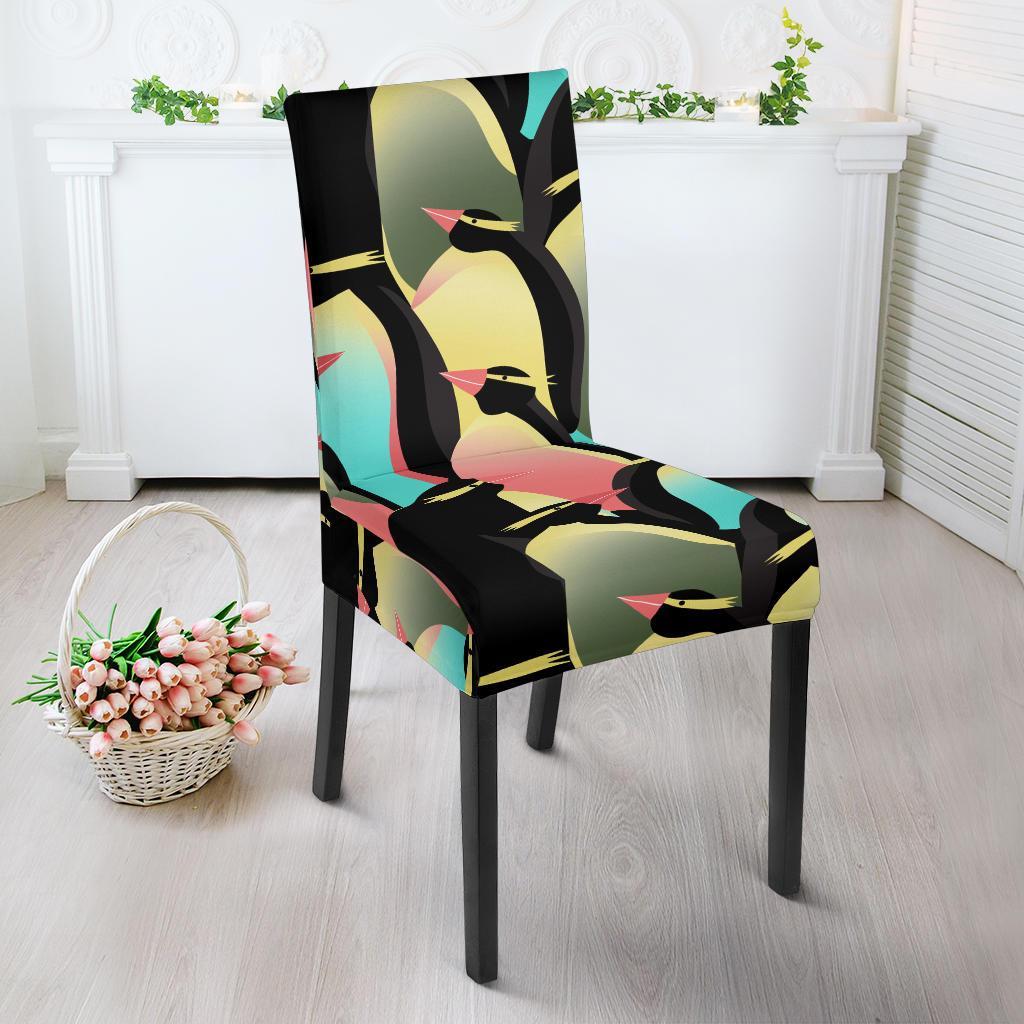 Colorful Penguin Pattern Print Chair Cover-grizzshop
