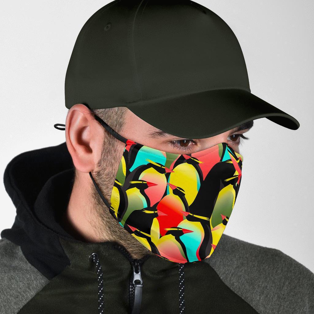 Colorful Penguin Pattern Print Face Mask-grizzshop