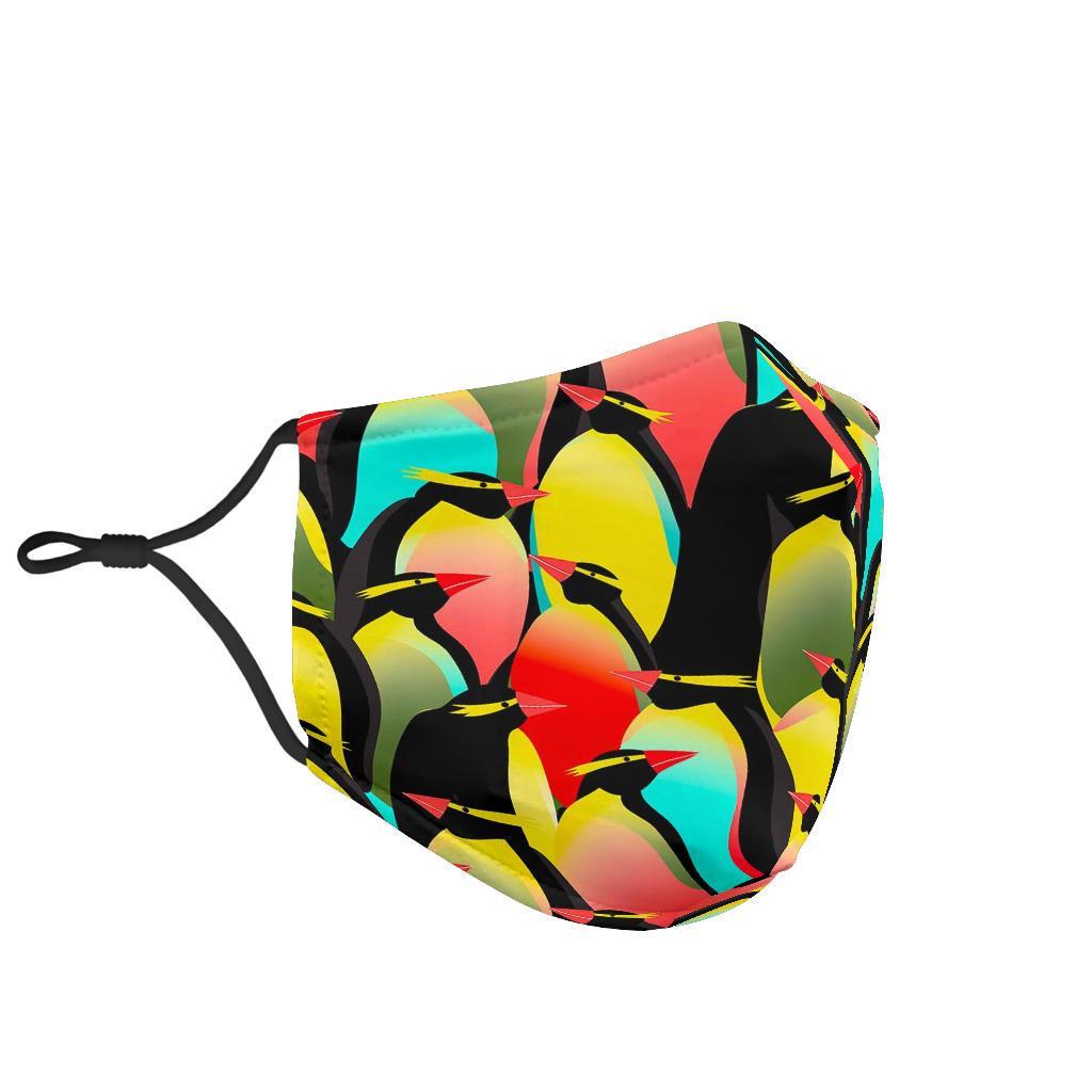 Colorful Penguin Pattern Print Face Mask-grizzshop