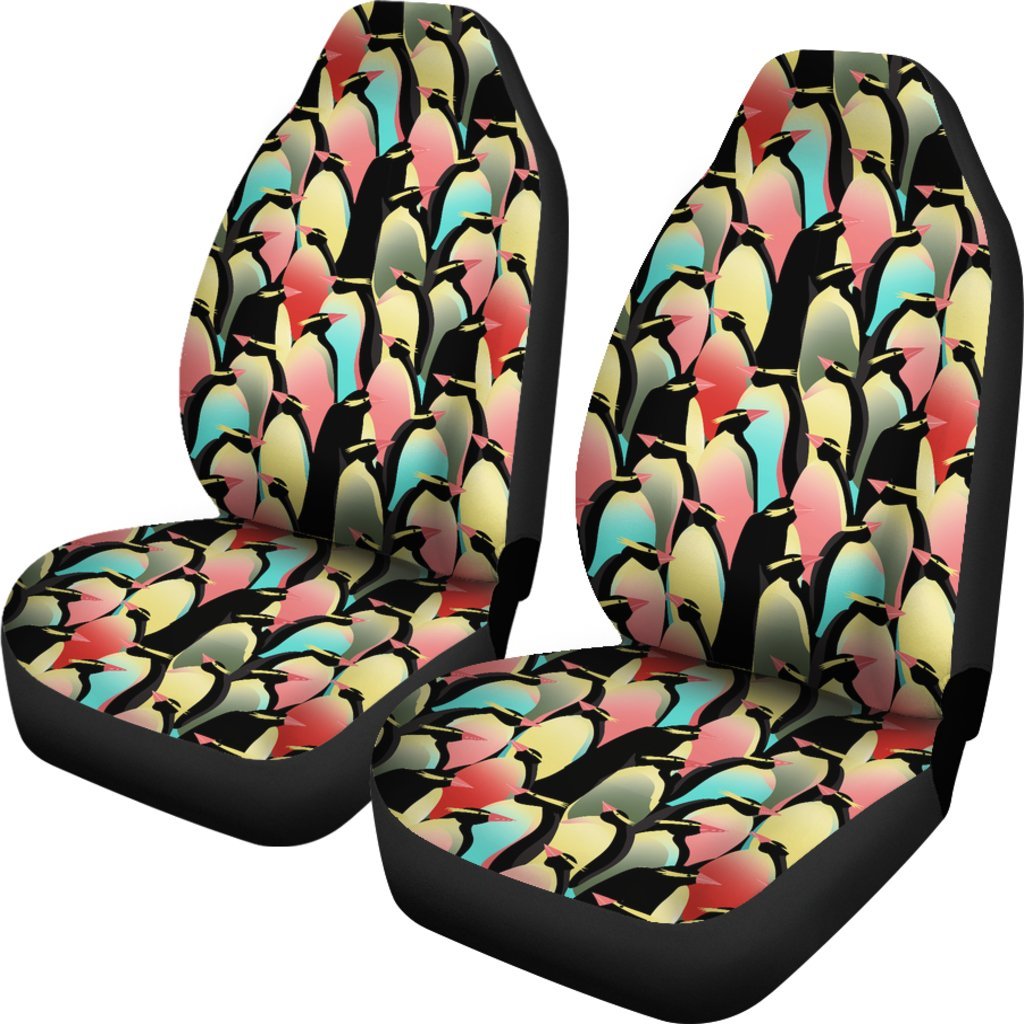 Colorful Penguin Pattern Print Universal Fit Car Seat Cover-grizzshop