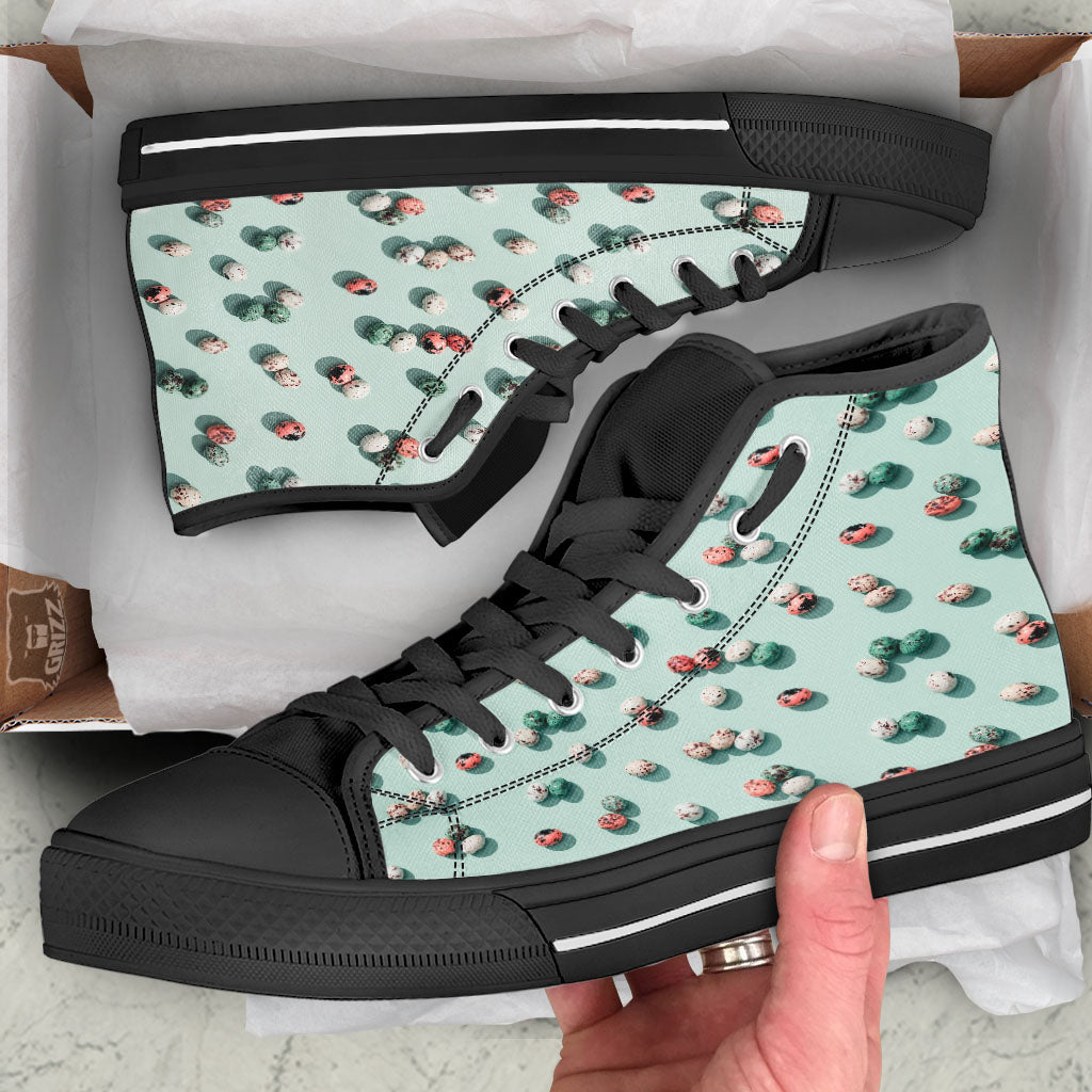Colorful Pile Of Easter Eggs Print Pattern High Top Shoes-grizzshop