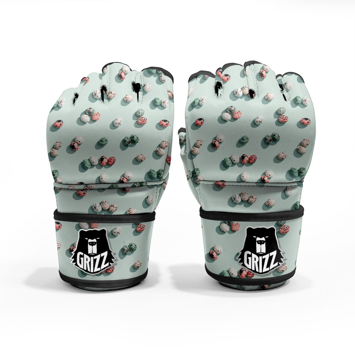 Colorful Pile Of Easter Eggs Print Pattern MMA Gloves-grizzshop