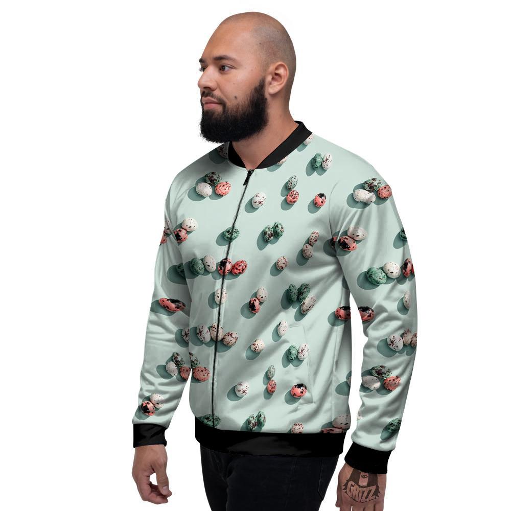 Colorful Pile Of Easter Eggs Print Pattern Men's Bomber Jacket-grizzshop
