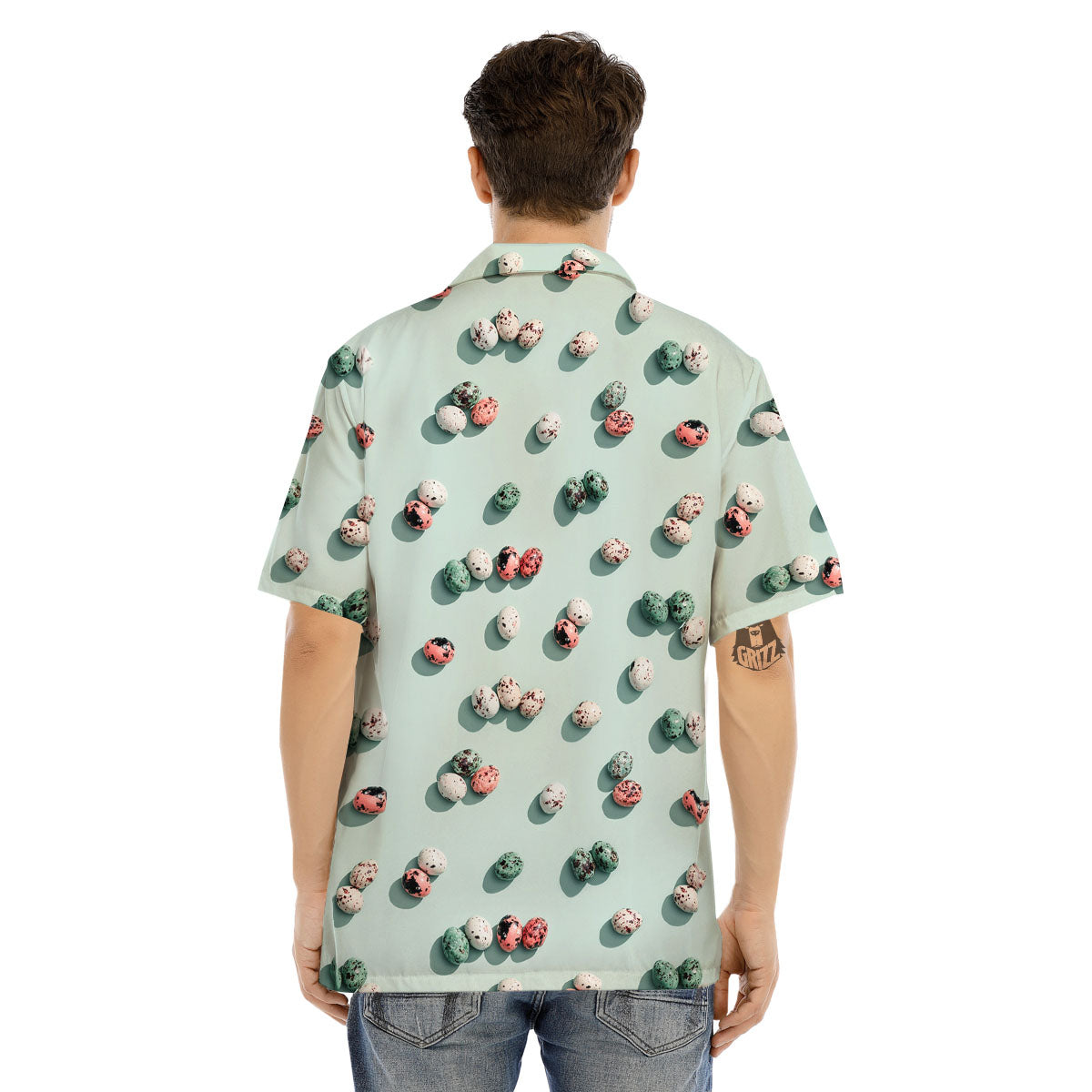 Colorful Pile Of Easter Eggs Print Pattern Men's Hawaiian Shirt-grizzshop