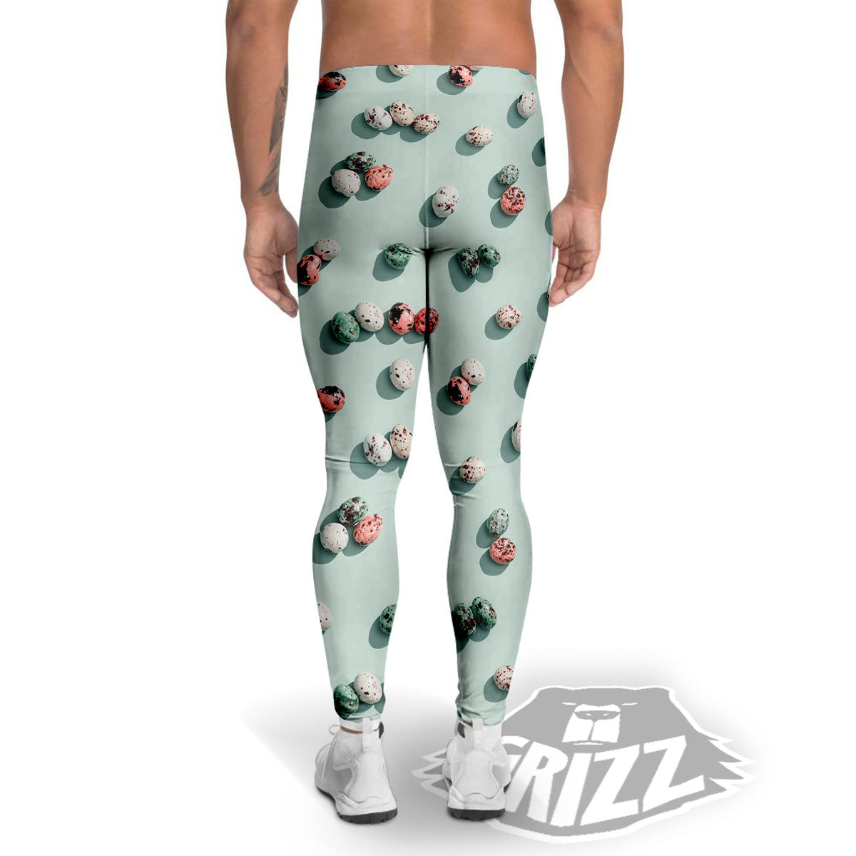 Colorful Pile Of Easter Eggs Print Pattern Men's Leggings-grizzshop