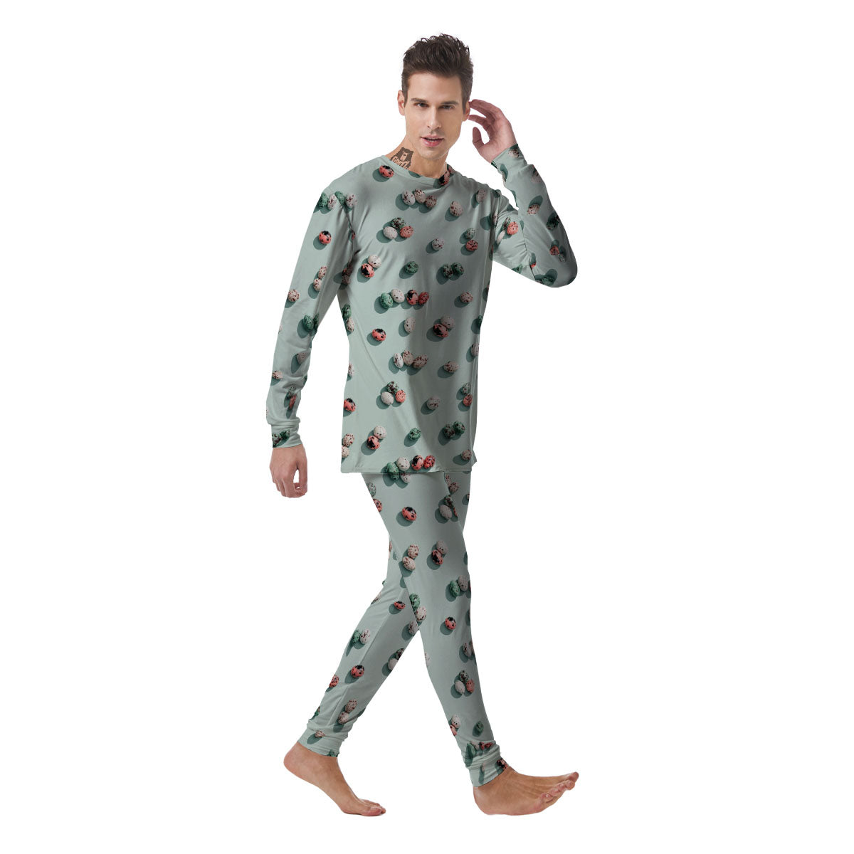 Colorful Pile Of Easter Eggs Print Pattern Men's Pajamas-grizzshop