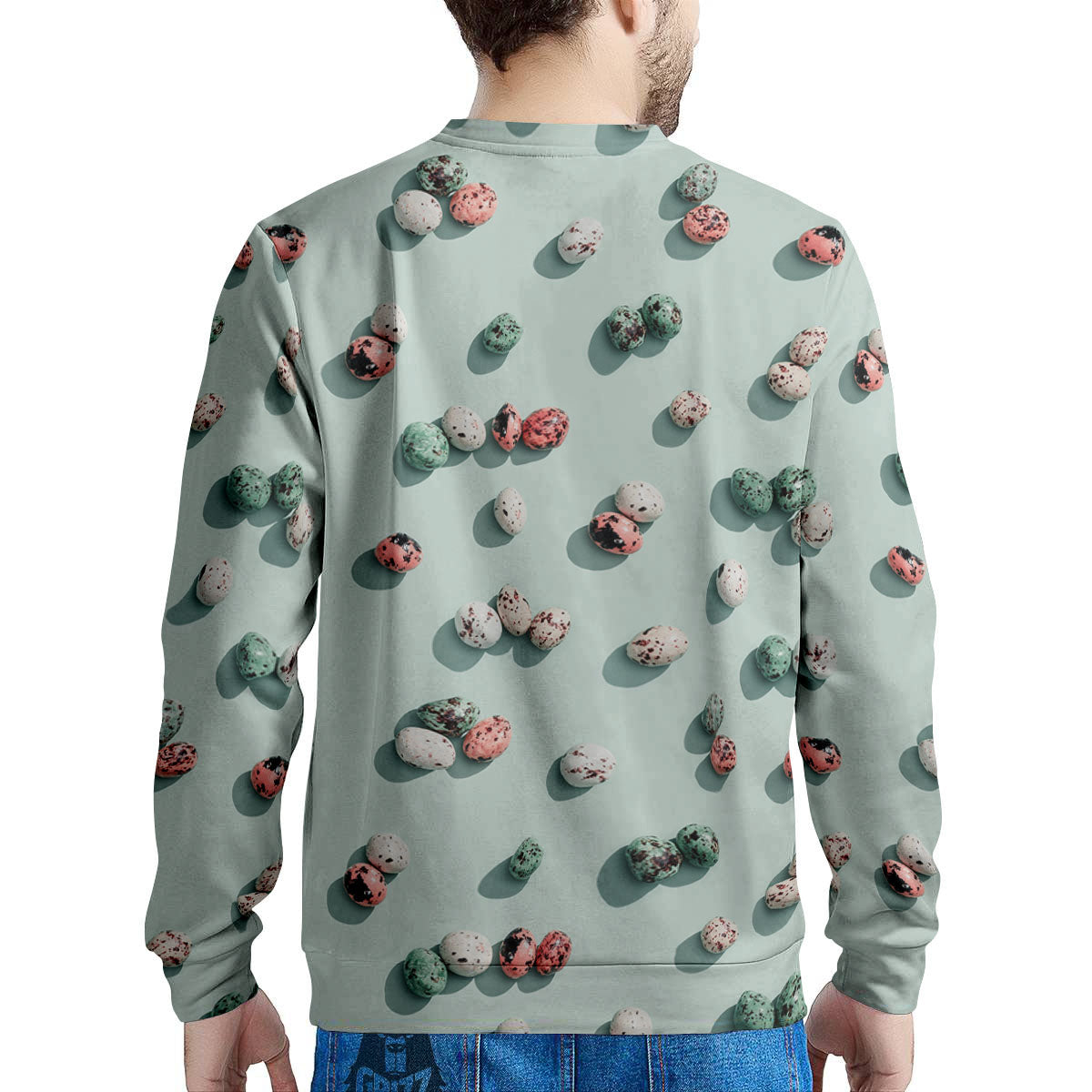 Colorful Pile Of Easter Eggs Print Pattern Men's Sweatshirt-grizzshop