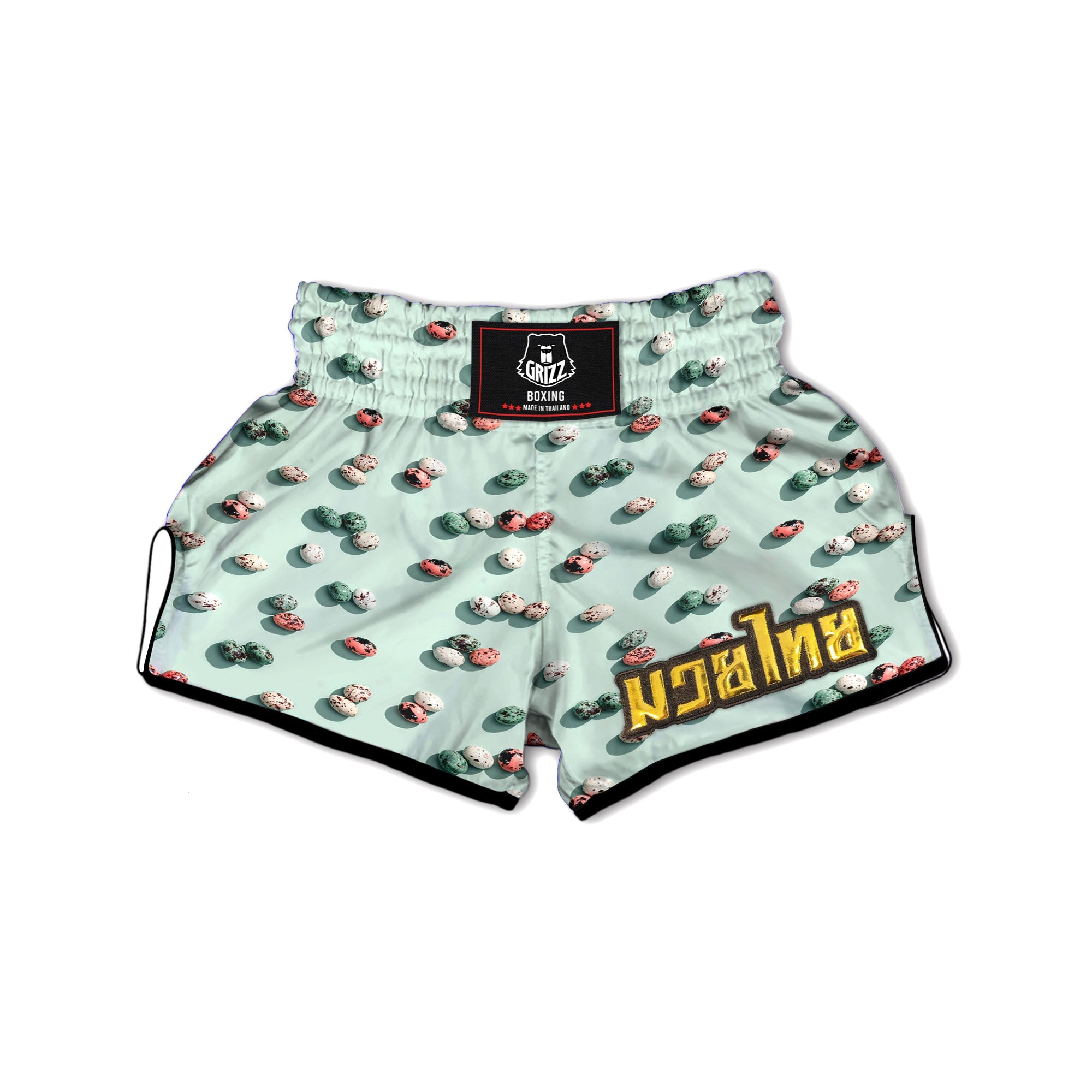 Colorful Pile Of Easter Eggs Print Pattern Muay Thai Boxing Shorts-grizzshop
