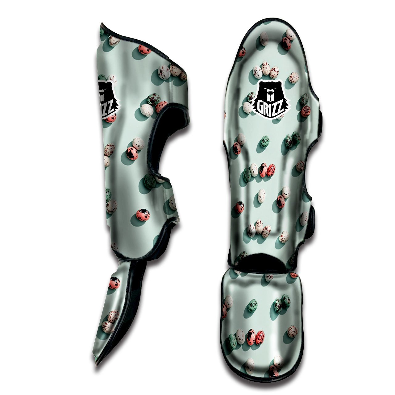 Colorful Pile Of Easter Eggs Print Pattern Muay Thai Shin Guards-grizzshop