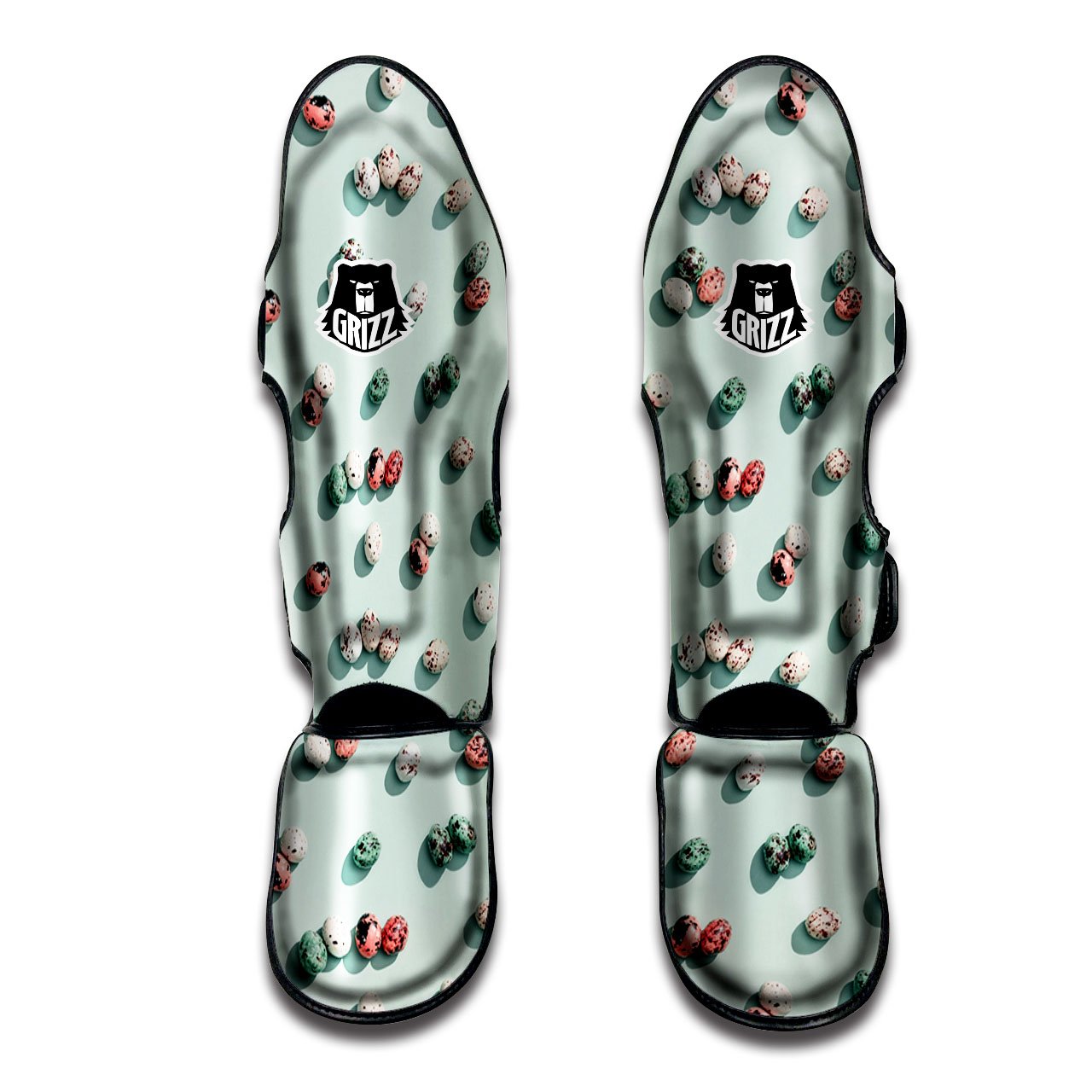 Colorful Pile Of Easter Eggs Print Pattern Muay Thai Shin Guards-grizzshop