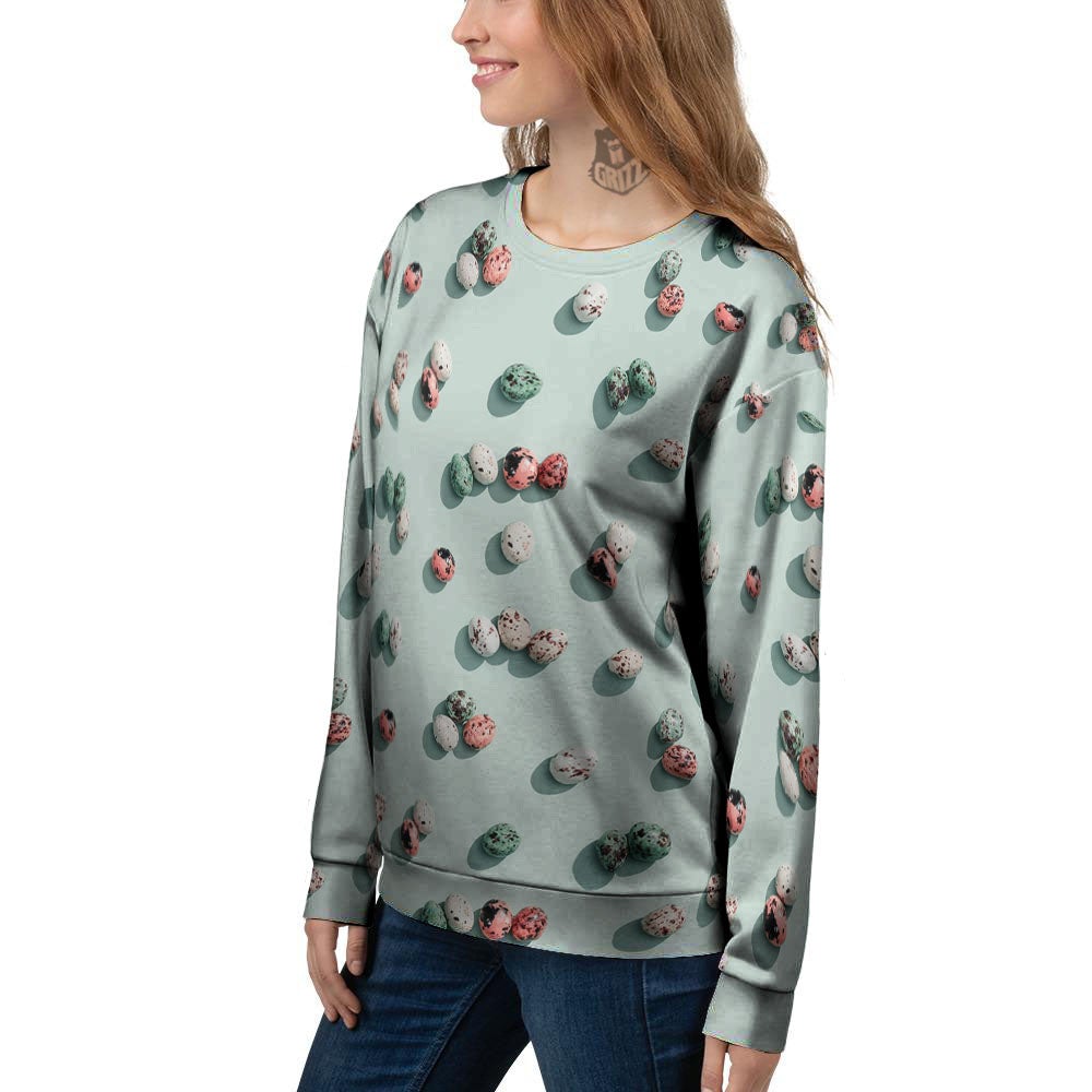 Colorful Pile Of Easter Eggs Print Pattern Women's Sweatshirt-grizzshop