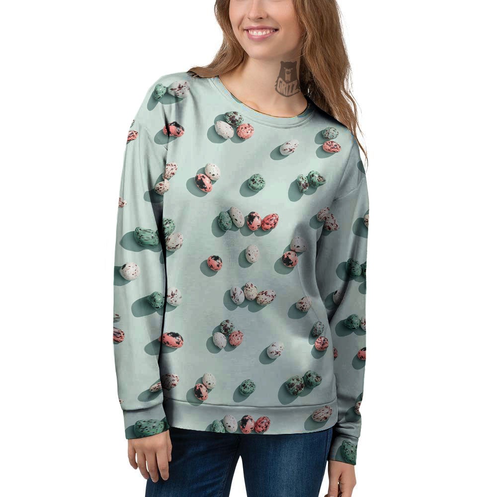 Colorful Pile Of Easter Eggs Print Pattern Women's Sweatshirt-grizzshop
