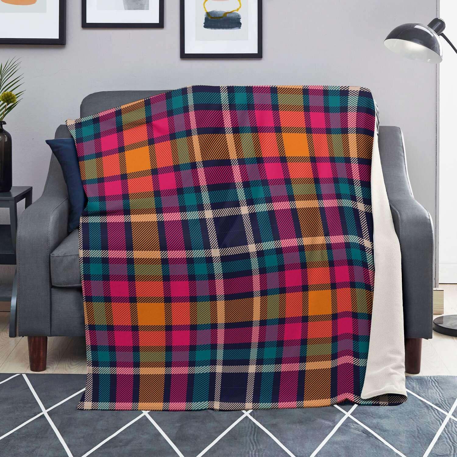 Colorful Plaid Tartan Blanket-grizzshop