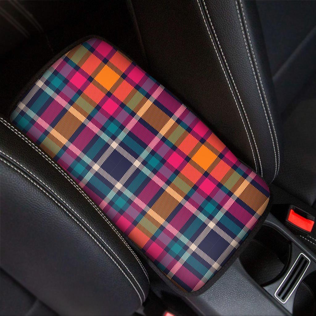 Colorful Plaid Tartan Car Console Cover-grizzshop