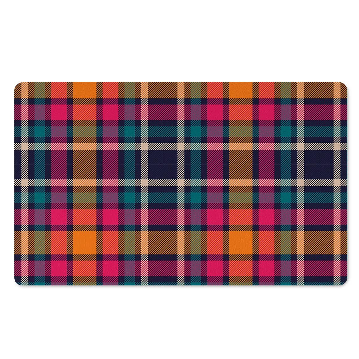 Colorful Plaid Tartan Door Mat-grizzshop