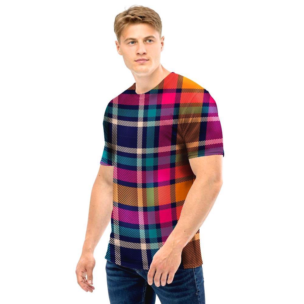Colorful Plaid Tartan Men T Shirt-grizzshop