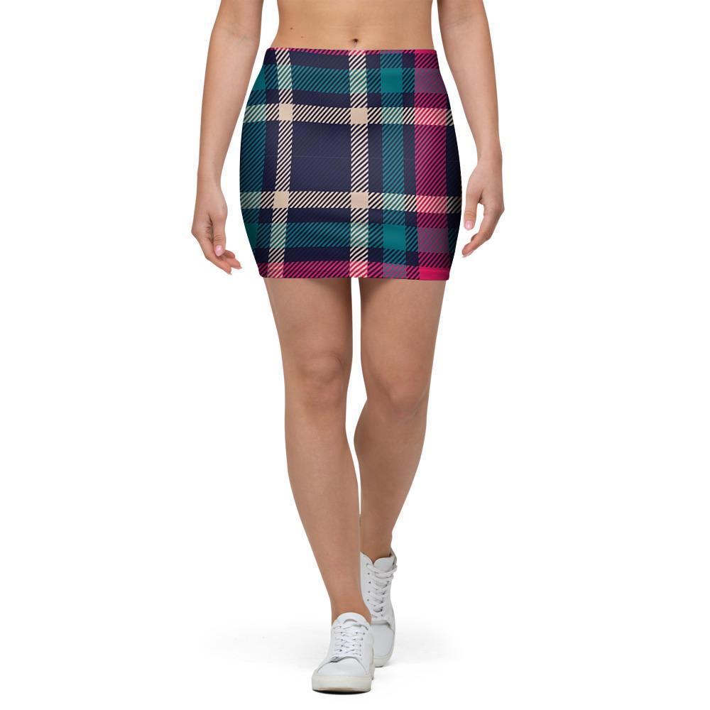Colorful Plaid Tartan Mini Skirt-grizzshop