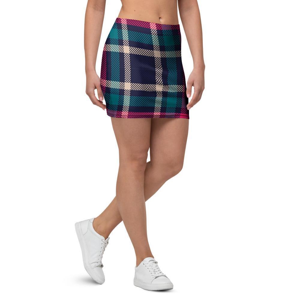 Colorful Plaid Tartan Mini Skirt-grizzshop