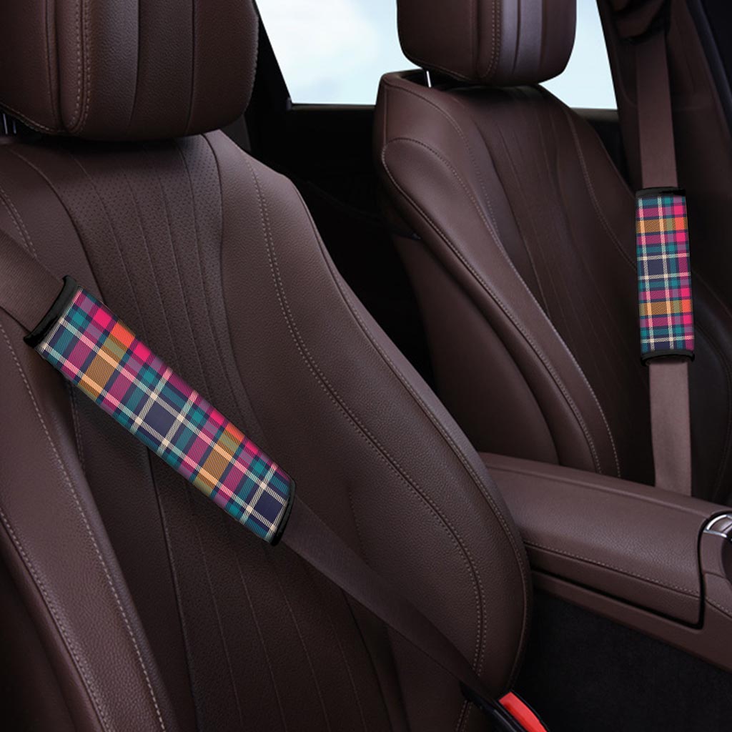Colorful Plaid Tartan Seat Belt Cover-grizzshop