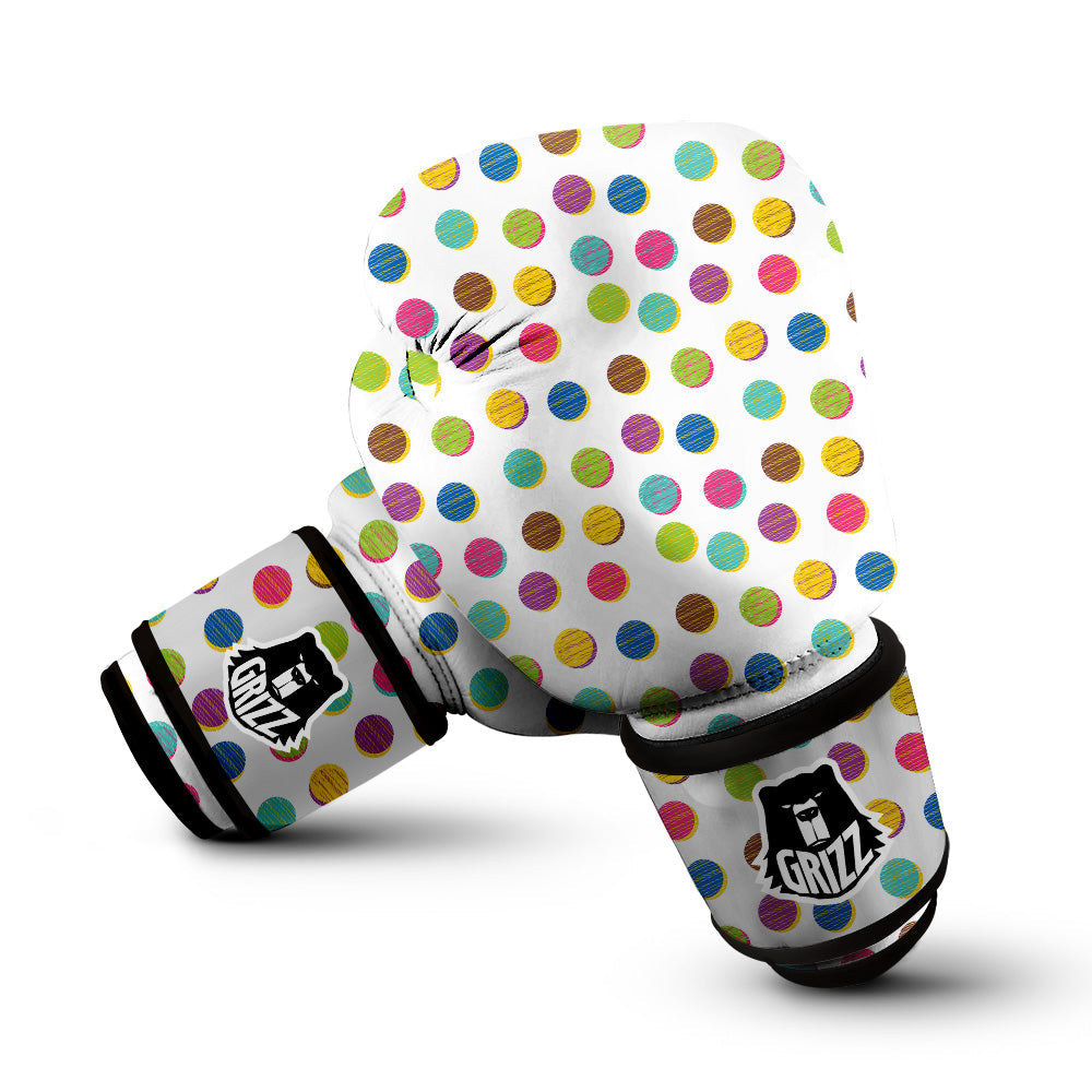 Colorful Polka Dot Hand Drawn Print Pattern Boxing Gloves-grizzshop