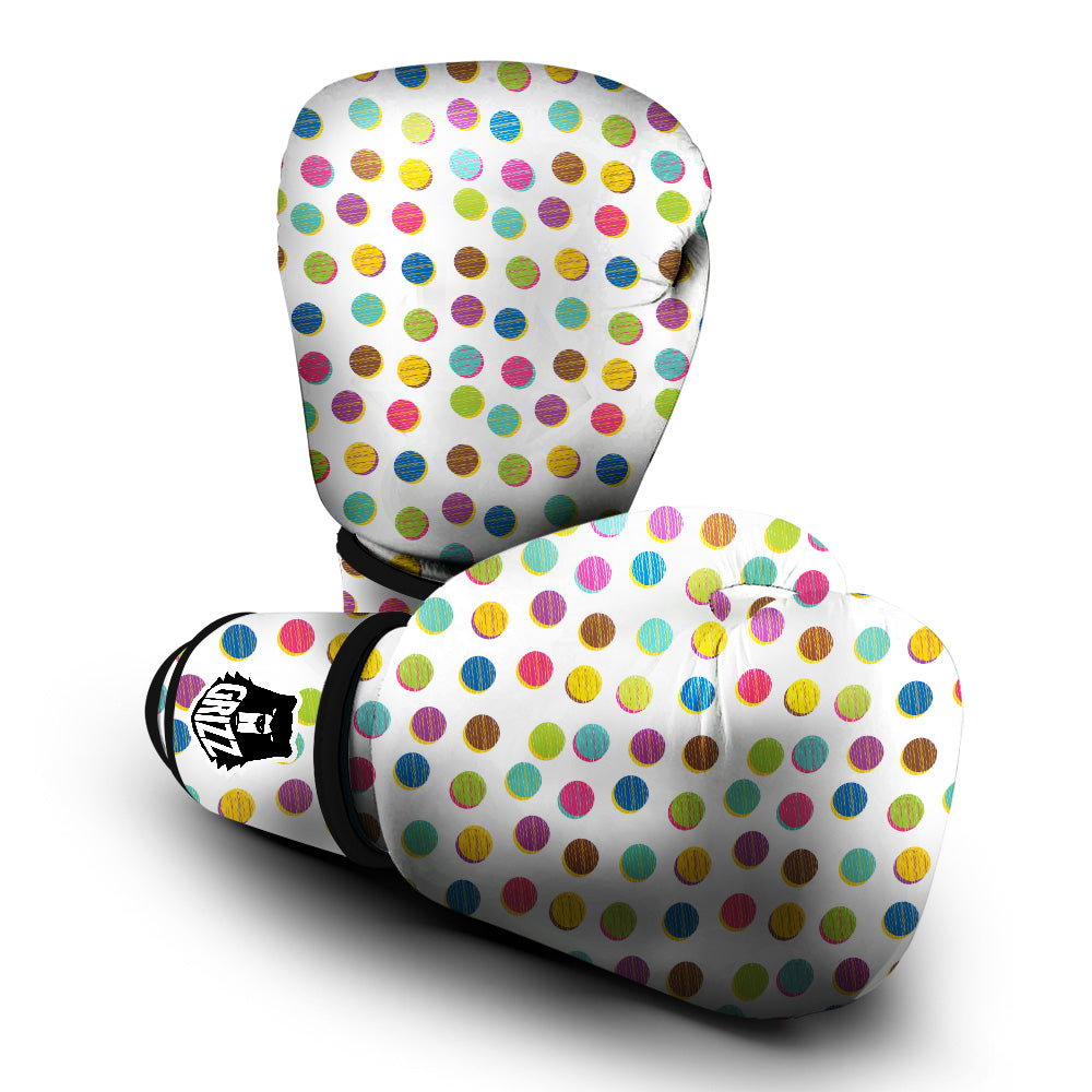 Colorful Polka Dot Hand Drawn Print Pattern Boxing Gloves-grizzshop