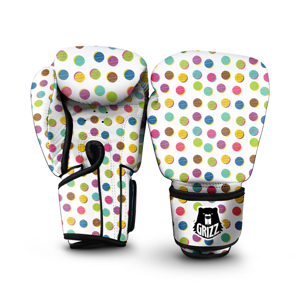 Colorful Polka Dot Hand Drawn Print Pattern Boxing Gloves-grizzshop