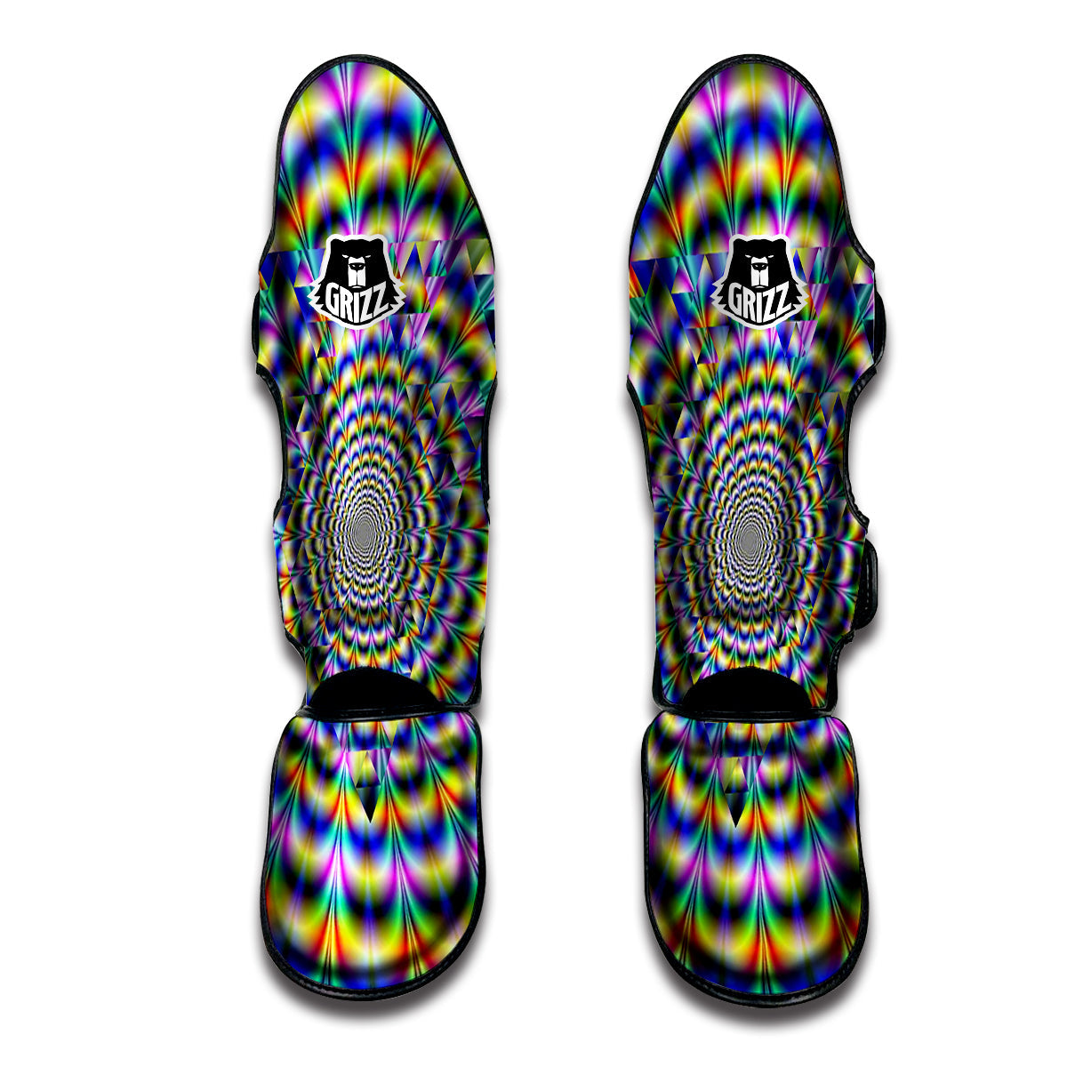Colorful Psychedelic And Triangle Print Muay Thai Shin Guards-grizzshop