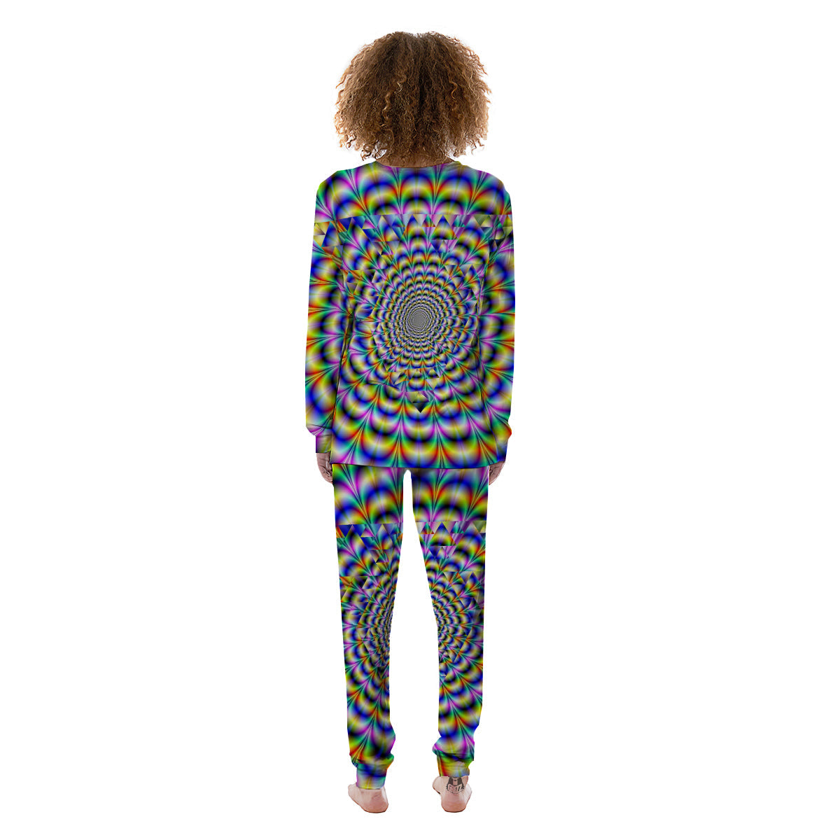 Colorful Psychedelic And Triangle Print Women's Pajamas-grizzshop