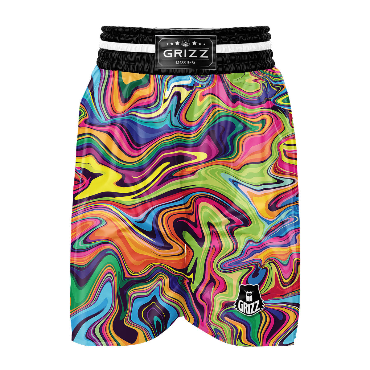 Colorful Psychedelic Print Boxing Shorts-grizzshop