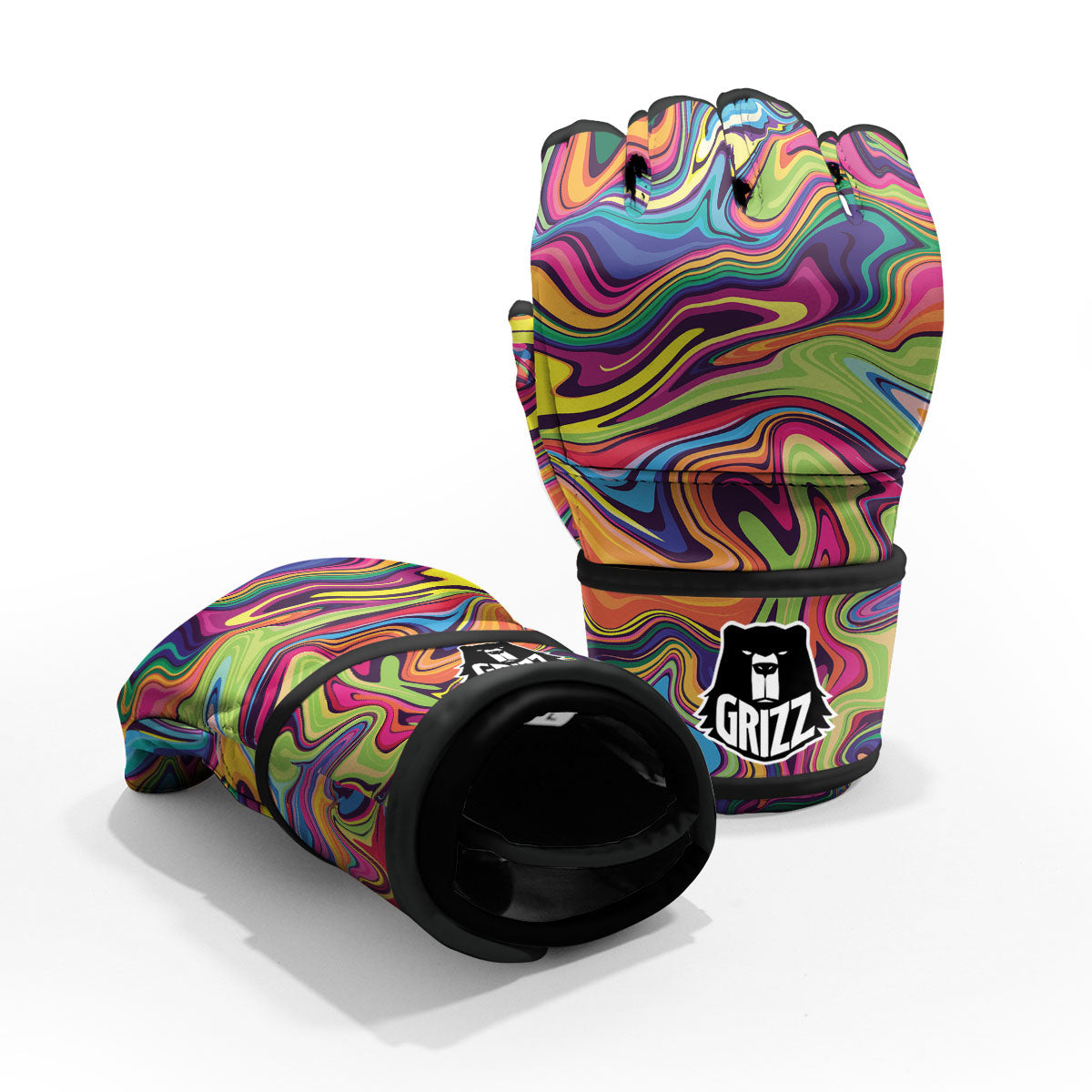 Colorful Psychedelic Print MMA Gloves-grizzshop