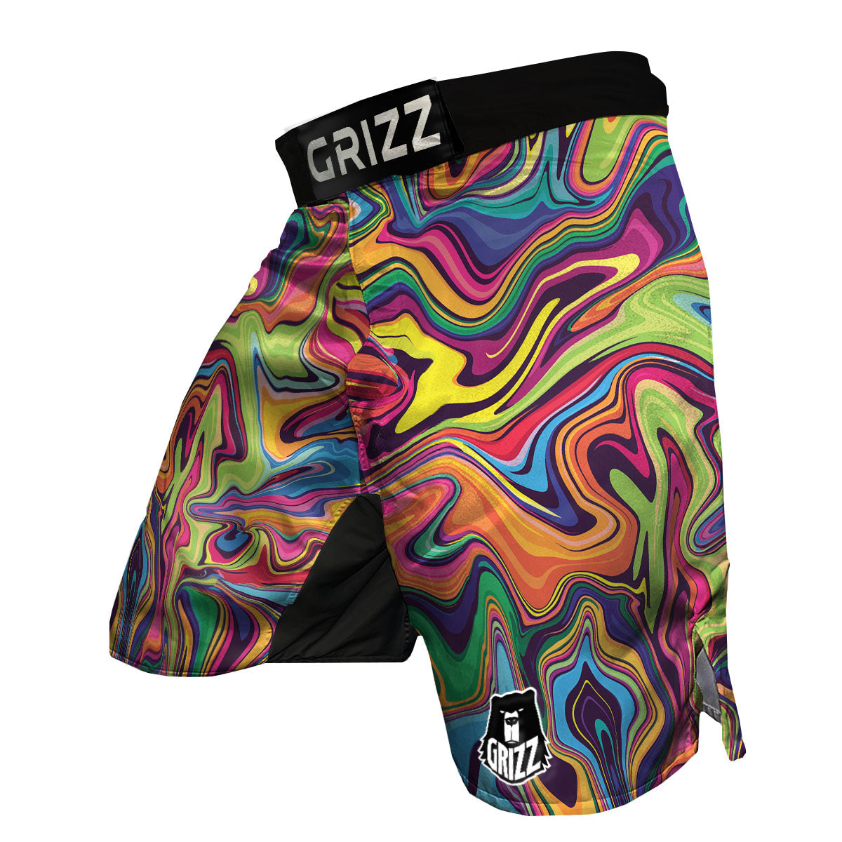 Colorful Psychedelic Print MMA Shorts-grizzshop