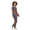 Colorful Psychedelic Print Women's Pajamas-grizzshop
