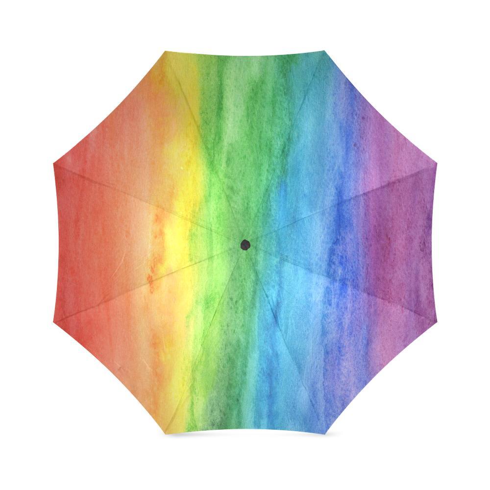 Colorful Rainbow Pattern Print Foldable Umbrella-grizzshop