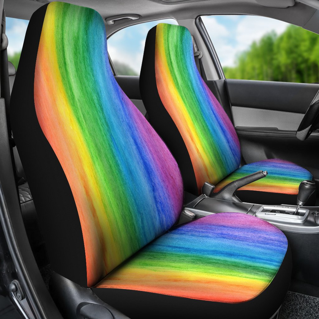 Colorful Rainbow Pattern Print Universal Fit Car Seat Cover-grizzshop