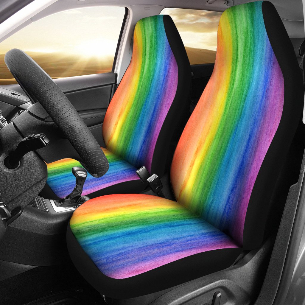 Colorful Rainbow Pattern Print Universal Fit Car Seat Cover-grizzshop