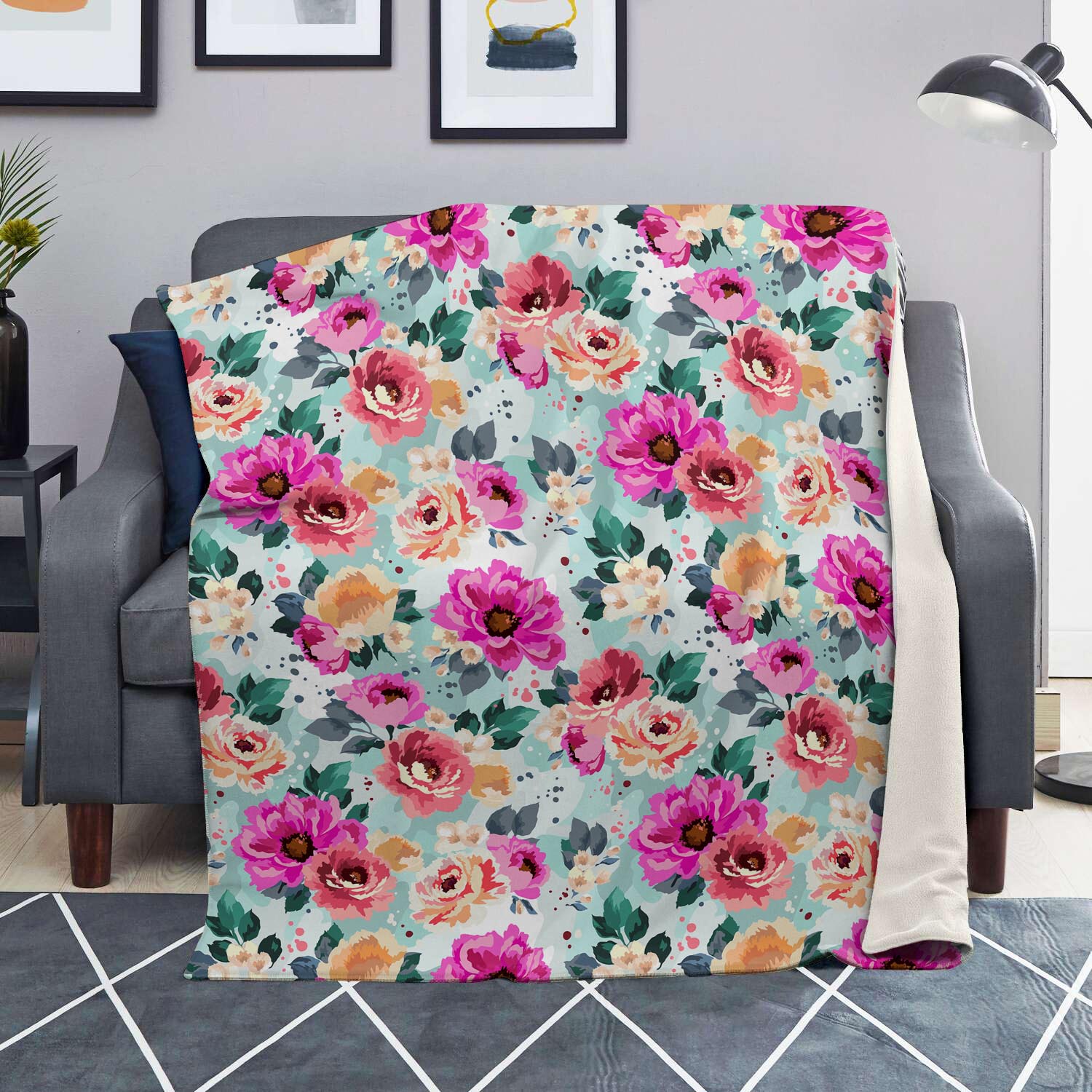 Colorful Rose Floral Blanket-grizzshop
