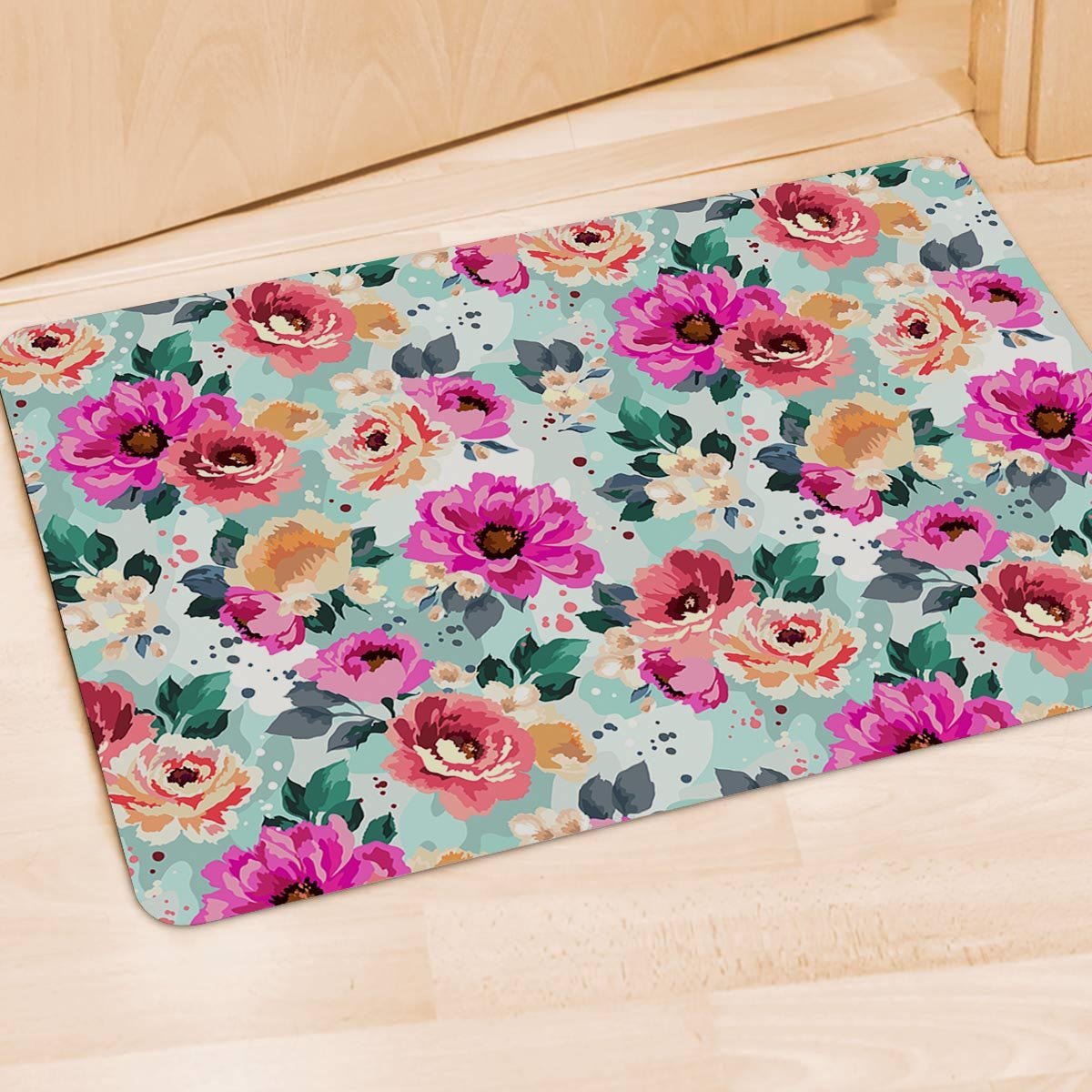 Colorful Rose Floral Door Mat-grizzshop