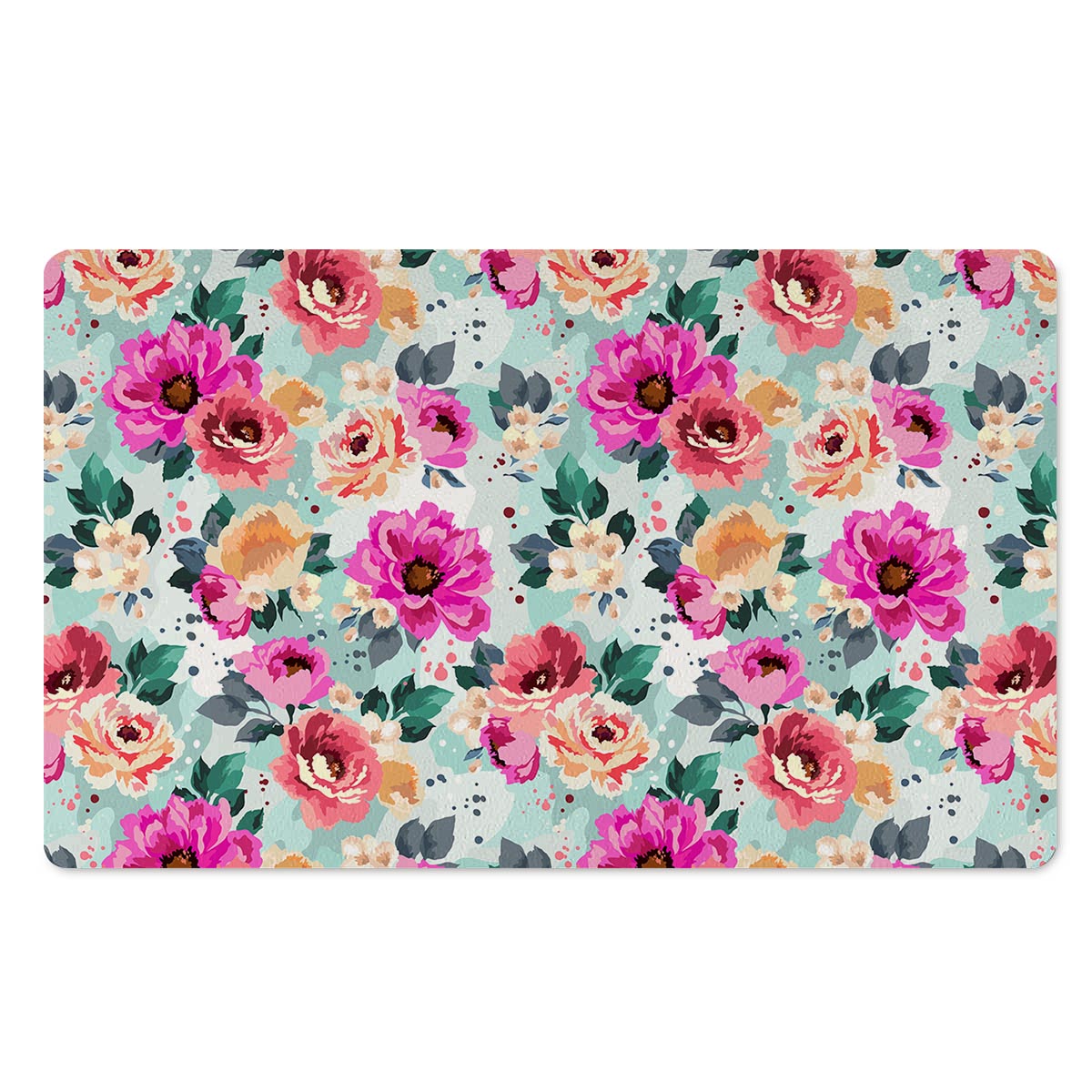 Colorful Rose Floral Door Mat-grizzshop