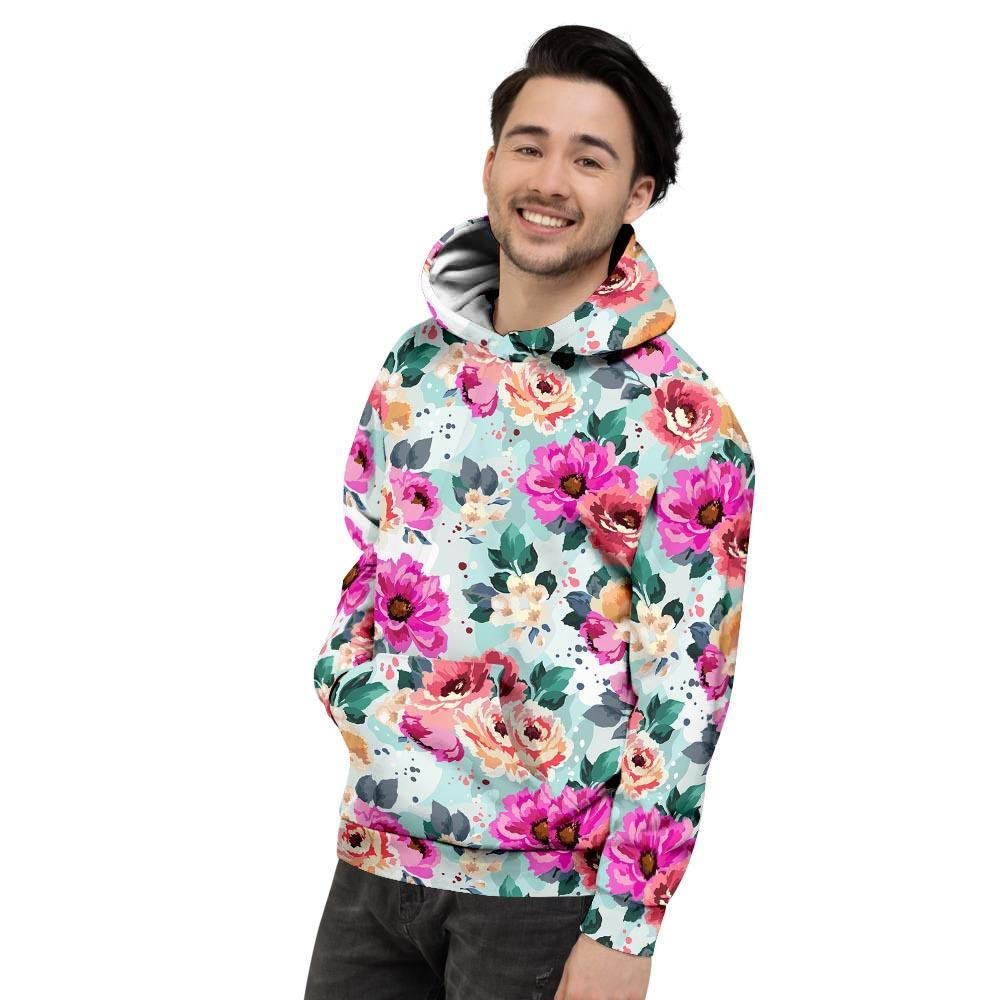 Colorful Rose Floral Men's Hoodie-grizzshop