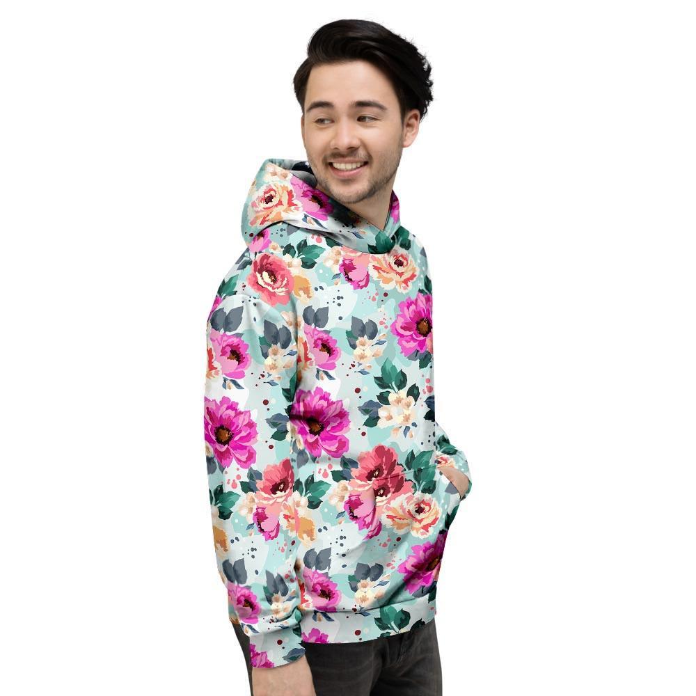 Colorful Rose Floral Men's Hoodie-grizzshop
