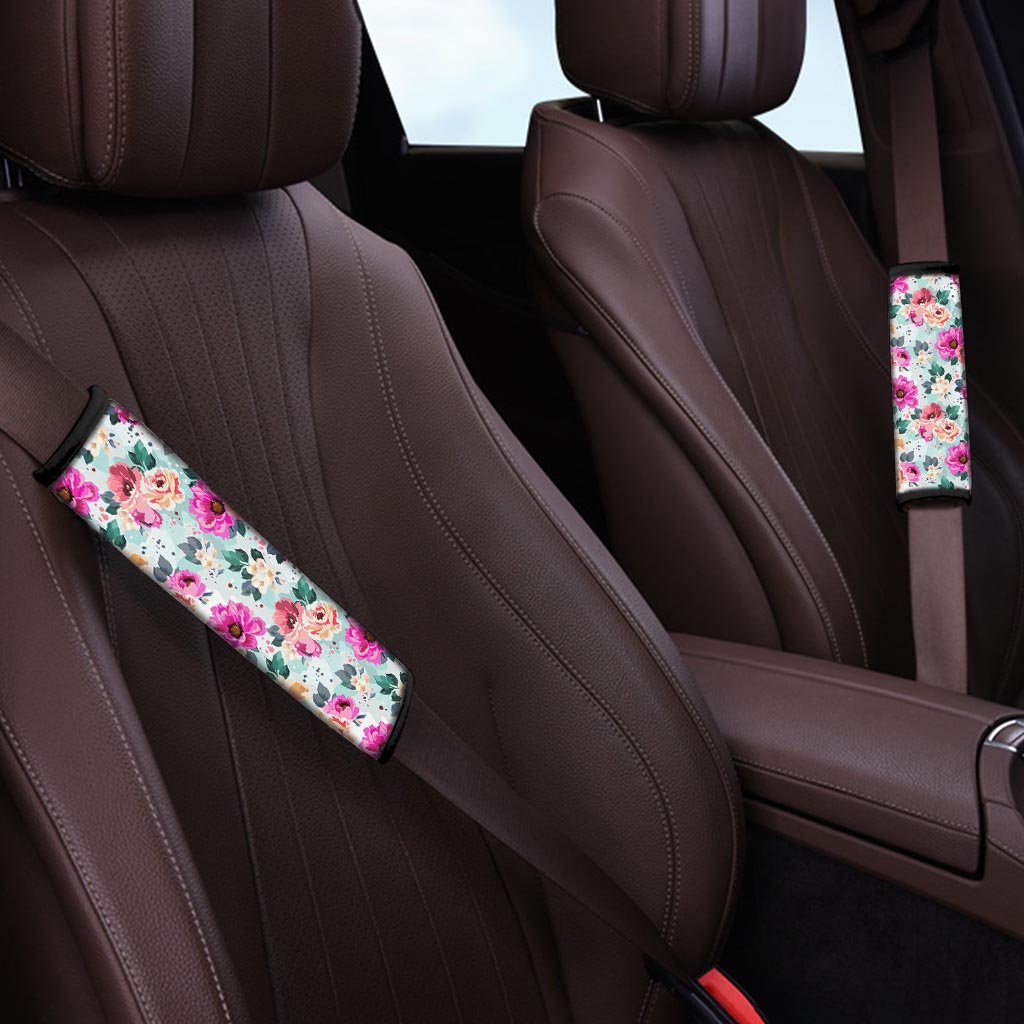 Colorful Rose Floral Seat Belt Cover-grizzshop