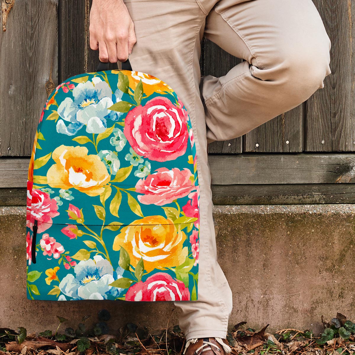 Colorful Rose Flower Backpack-grizzshop