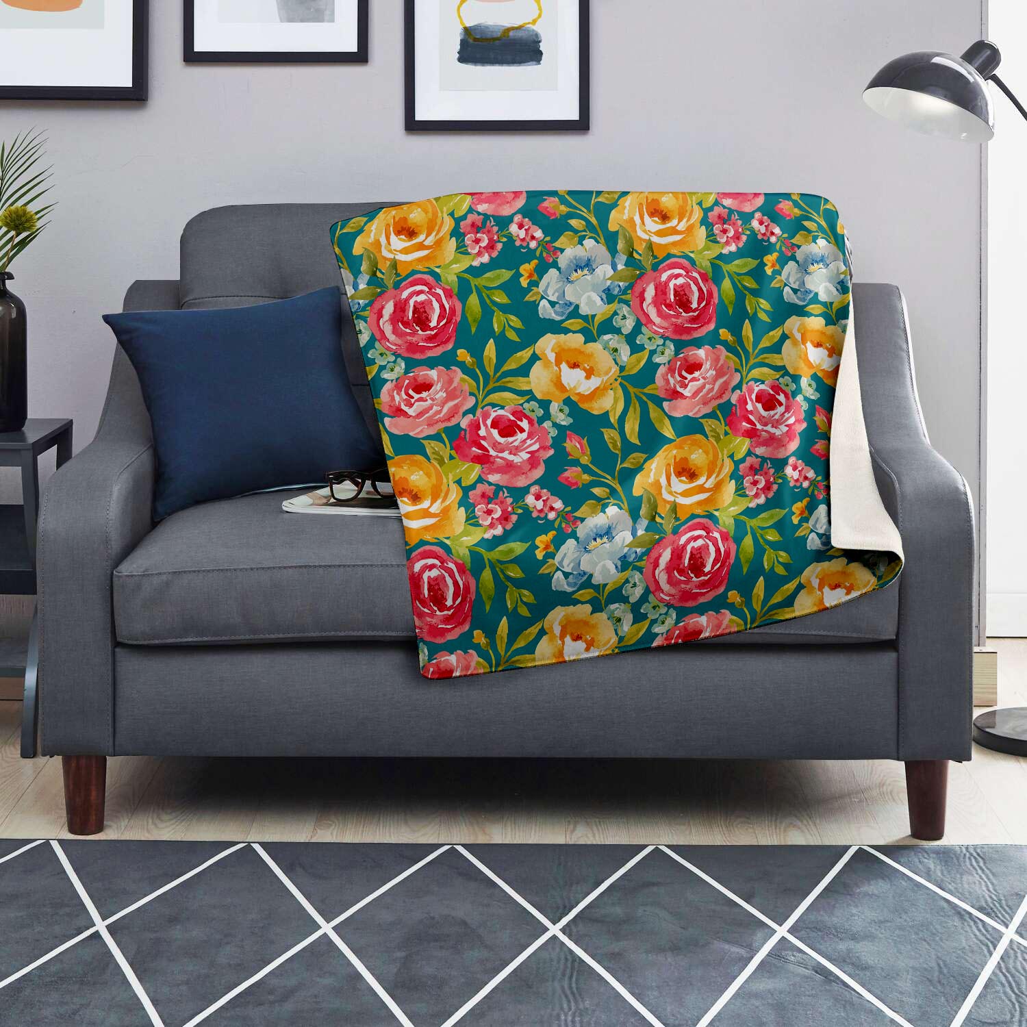 Colorful Rose Flower Blanket-grizzshop