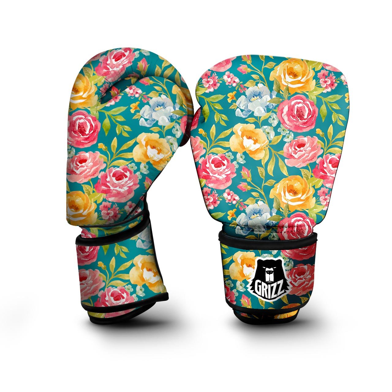 Colorful Rose Flower Boxing Gloves-grizzshop