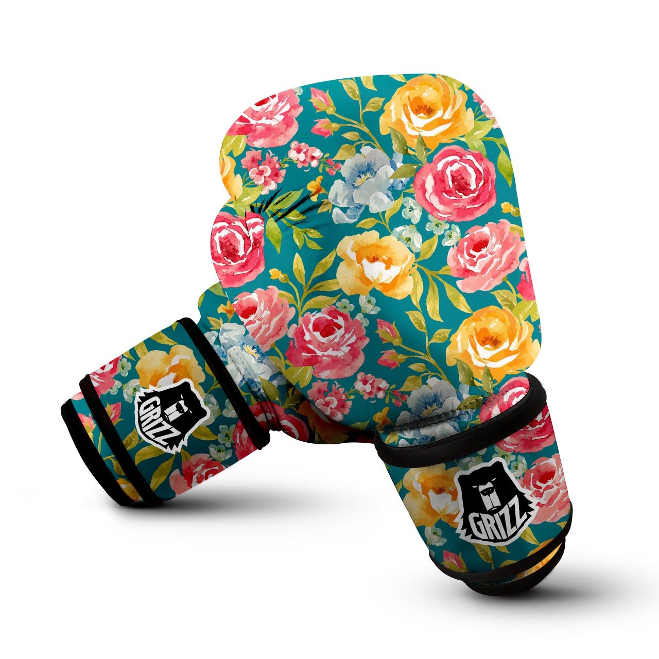 Colorful Rose Flower Boxing Gloves-grizzshop
