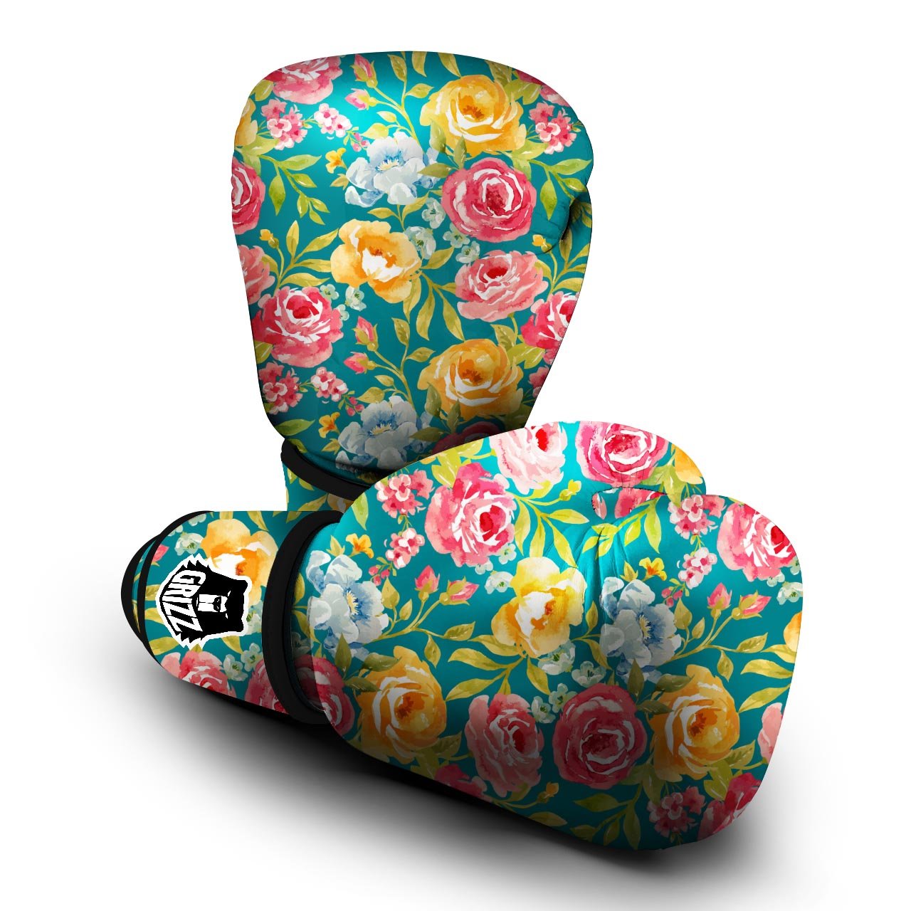 Colorful Rose Flower Boxing Gloves-grizzshop
